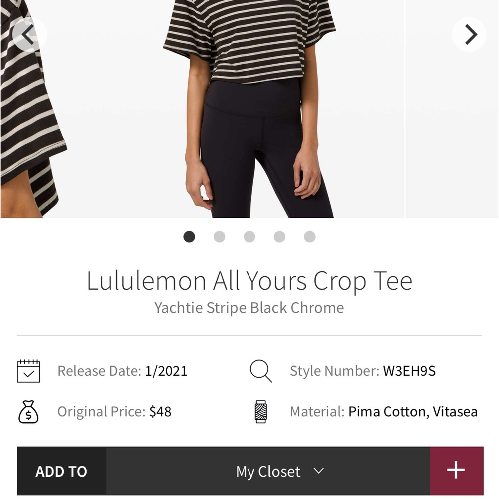 Lululemon All Yours Crop Tee